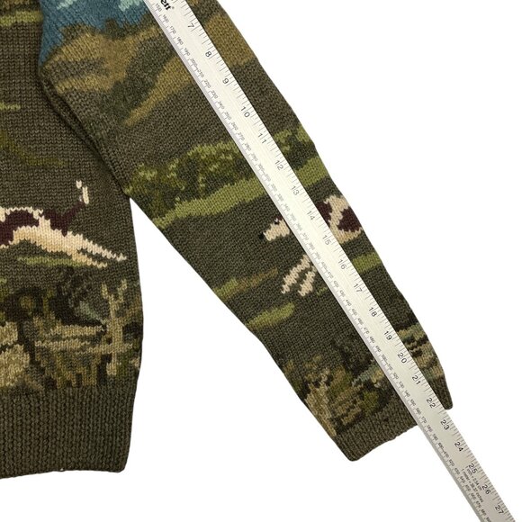 Vintage Ralph Lauren Wool Dog Hunt Cardigan Sweater Hoodie Jacket - Picture 5 of 16